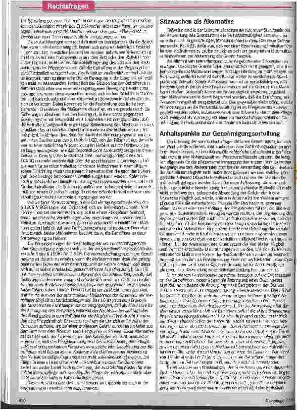 Vorschauseite 3: Bitte Anschnallen! Drei Gerichtsurteile zeigen die strengen Kriterien der Genehmigung von Fixierungsmaßnahmen auf