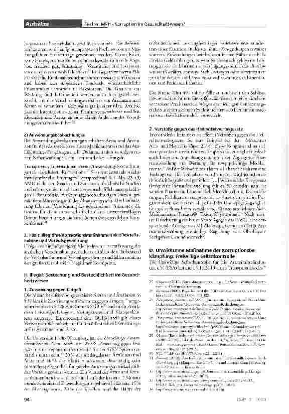 Vorschauseite 4: Bekämpft die Freiwillige Selbstkontrolle der Pharmaindustrie Korruption im Gesundheitswesen?