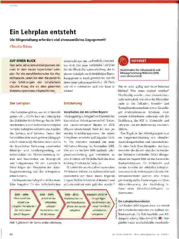 Vorschauseite 1: Ein Lehrplan entsteht