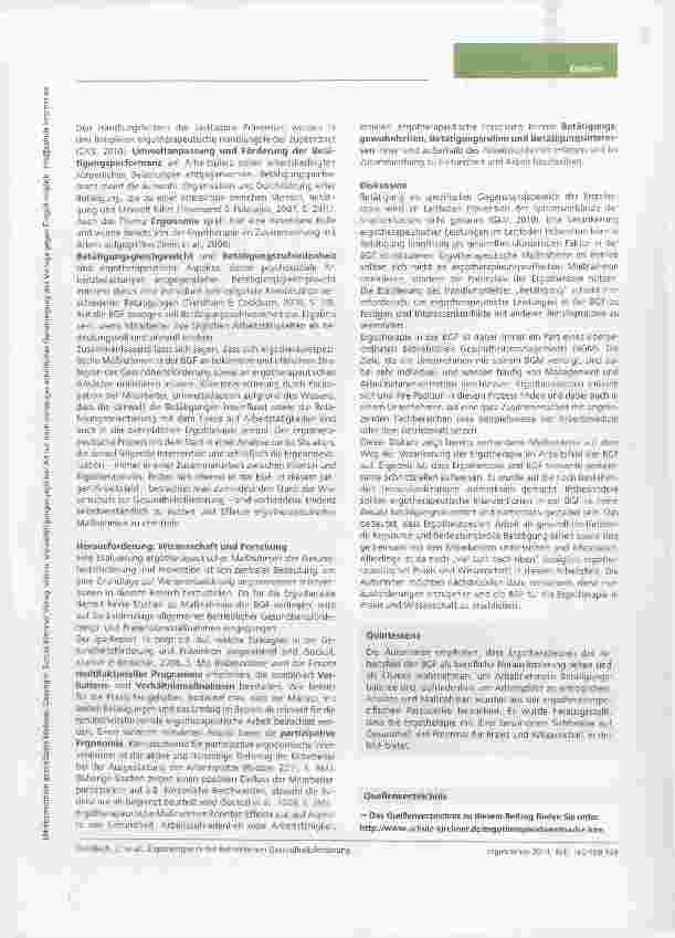 Vorschauseite 5: Herausforderungen für die Ergotherapie in der Betrieblichen Gesundheitsförderung