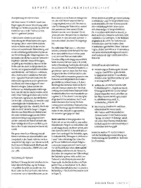 Vorschauseite 2: Neues zur ärztlichen Leichenschau