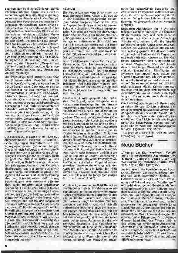 Vorschauseite 5: Die Pflege in der Kinderund Jugendpsychiatrie 7. Folge: Kinderstation am 15. 10. 1973