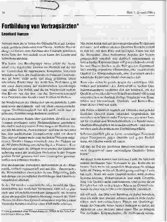 Vorschauseite 1: Fortbildung von Vertragsärzten