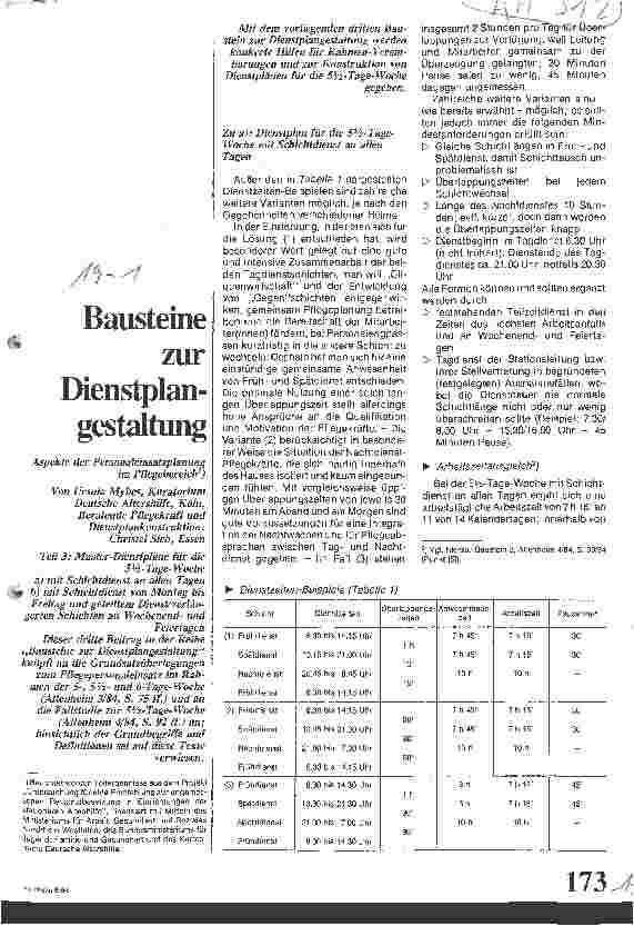 Vorschauseite 1: Bausteine zur Dienstplangestaltung / Aspekte der Personaleinsatzplanung im Pflegebereich // Teil: 3