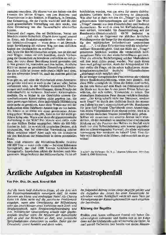 Vorschauseite 1: Ärztliche Aufgaben im Katastrophenfall