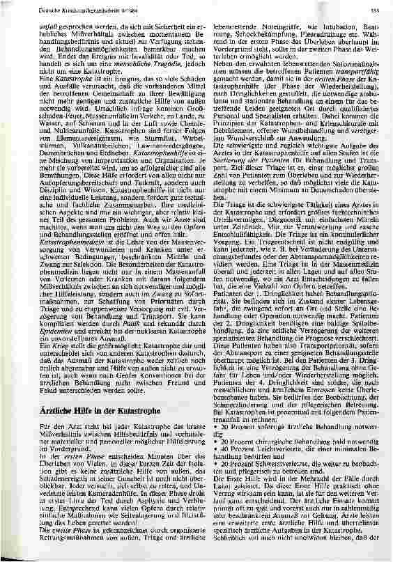 Vorschauseite 2: Ärztliche Aufgaben im Katastrophenfall