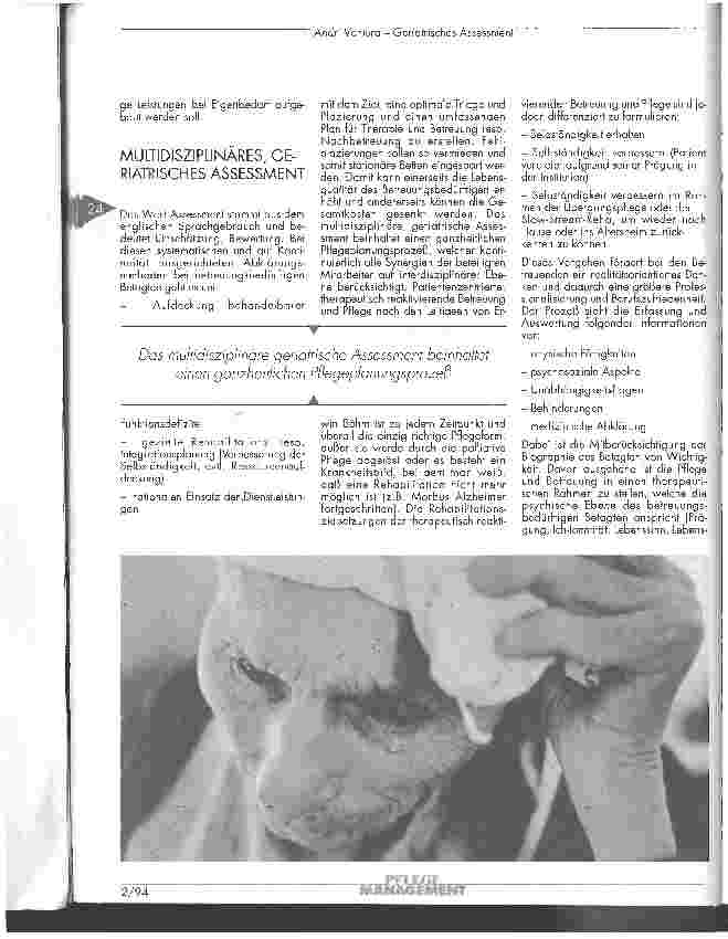 Vorschauseite 2: Geriatrisches Assessment kontra Pflegenotstand
