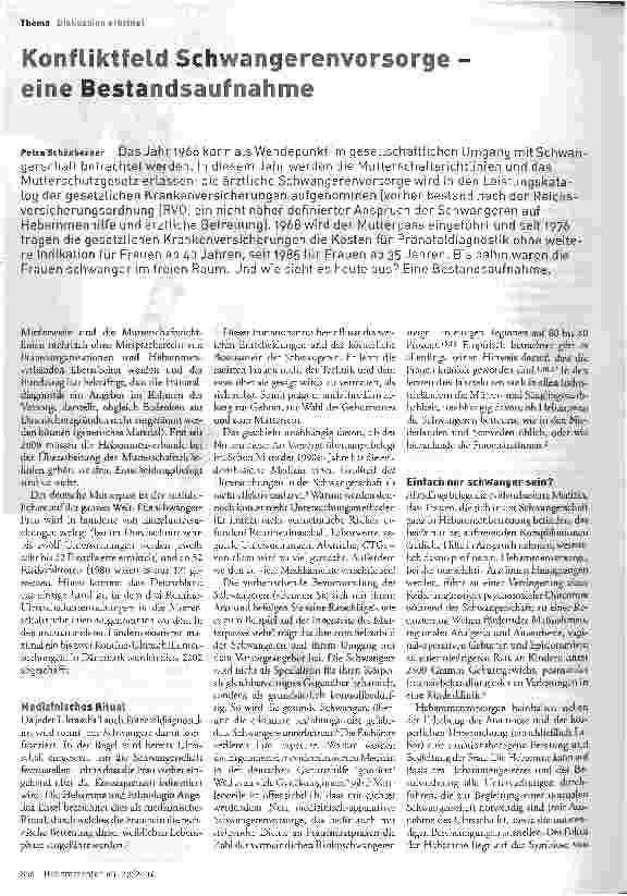 Vorschauseite 1: Konfliktfeld Schwangerenvorsorgeeine Bestandsaufnahme