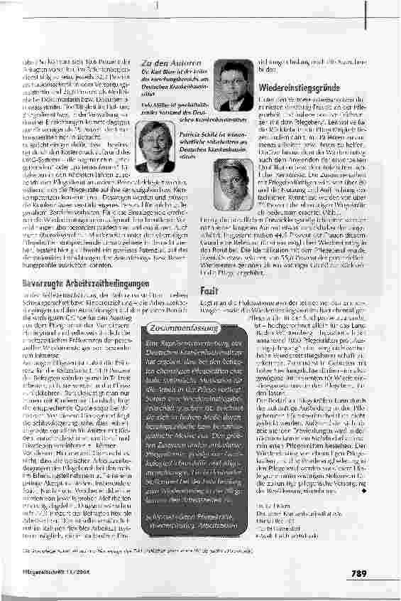 Vorschauseite 3: Die Hälfte kommt gerne zurück. Wiedereinstieg in die Pflege