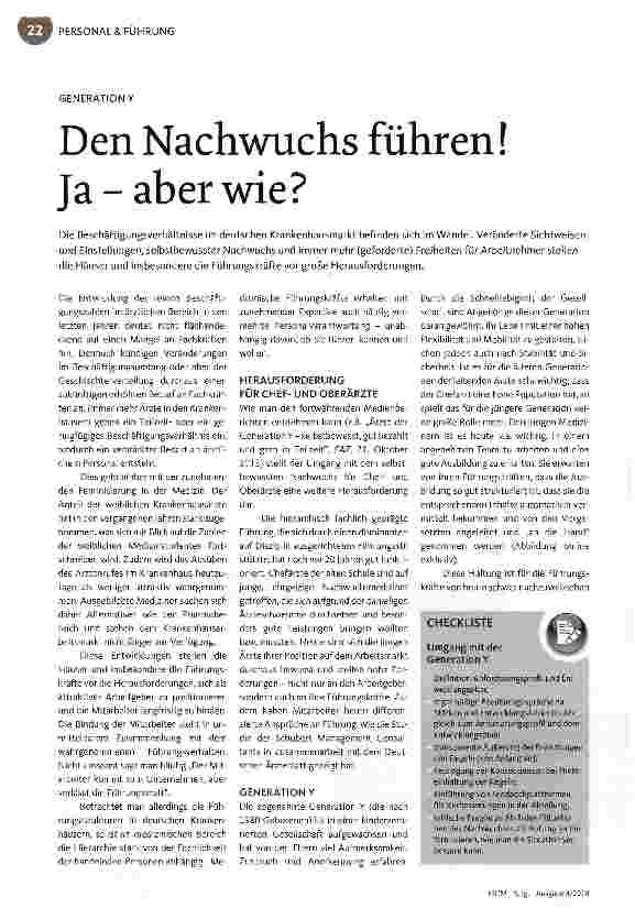 Vorschauseite 1: Den Nachwuchs führen! Ja-aber wie?