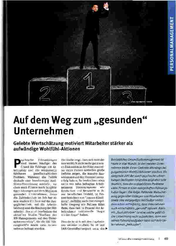 Vorschauseite 1: Auf dem Weg zum gesunden Unternehmen