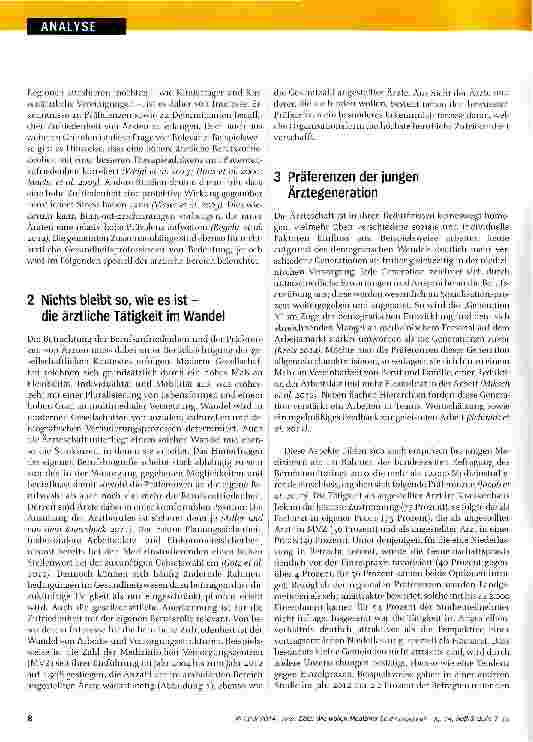 Vorschauseite 2: Wie wollen Mediziner heute arbeiten? Berufszufriedenheit und Präferenzen von Ärzten in einem sich wandelnden Berufsfeld