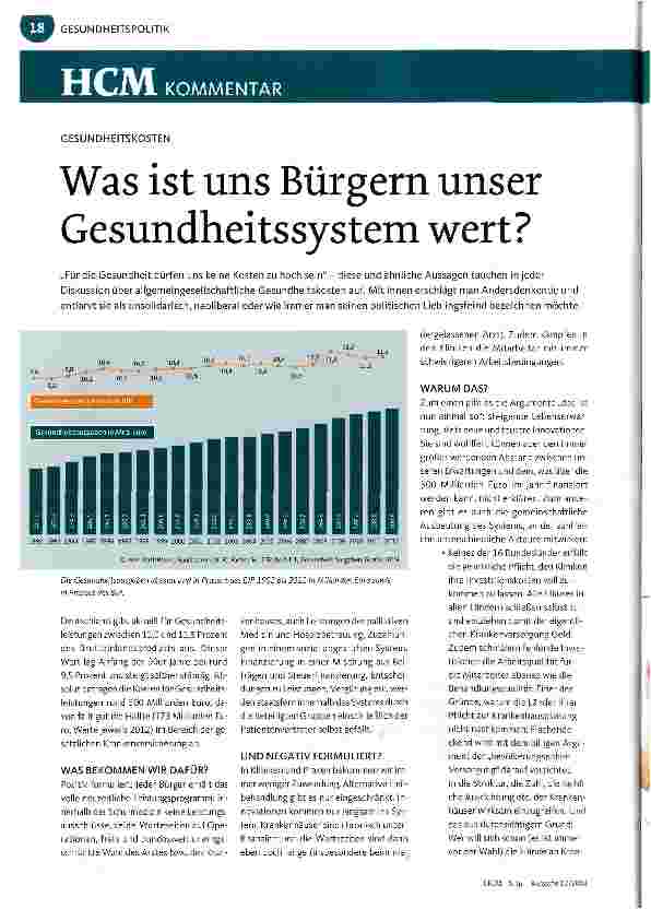 Vorschauseite 1: Was ist uns Bürgern unser Gesundheitssystem wert?