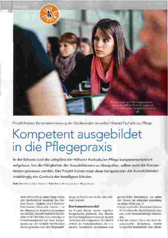Vorschauseite 1: Kompetent ausgebildet in die Pflegepraxis