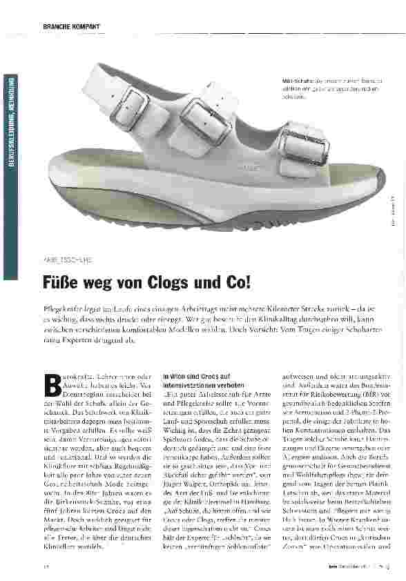 Vorschauseite 1: Füße weg von Clogs und Co!