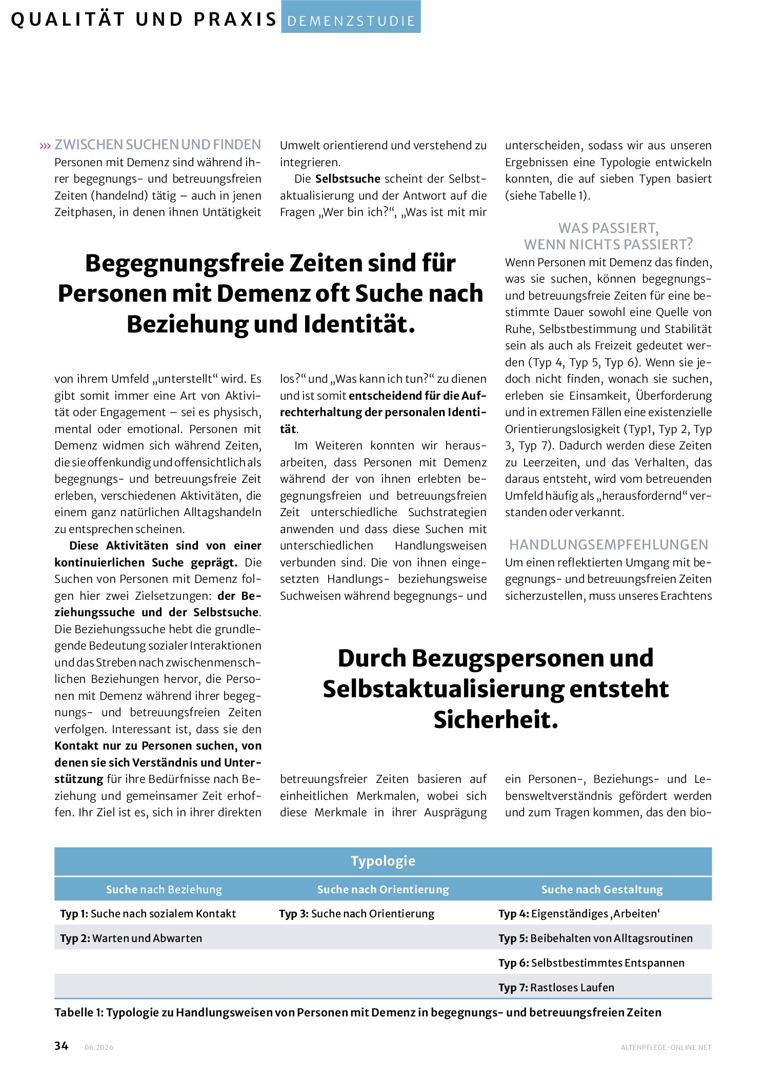 Vorschauseite 3: Was passiert, wenn nichts passiert? Eine Studie zu begegnungs- und betreuungsfreien Zeiten von Personen mit Demenz