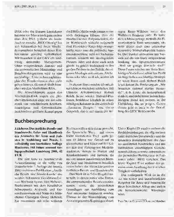 Vorschauseite 3: Morbiditäts-RSA und Wettbewerb in der GKV -Anmerkungen zu einer ideologisch aufgeheizten Debatte