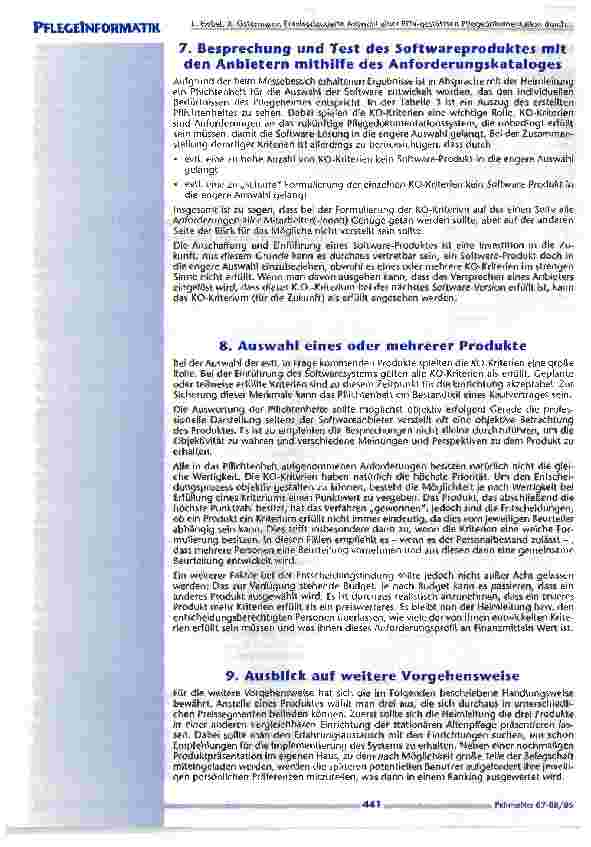 Vorschauseite 6: Praxisorientierte Auswahl einer EDV-gestützten Pflegedokumentation durch ein Pflegeheim