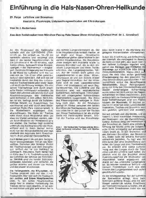Vorschauseite 1: Einführung in die Hals-Nasen-Ohren-Heilkunde 21.Folge: Luftröhre und Bronchien.