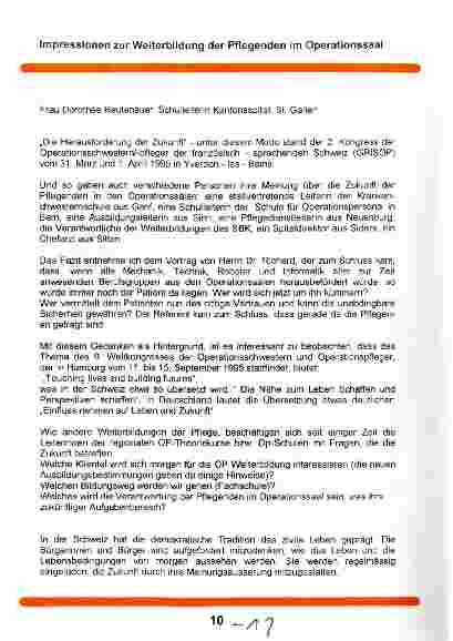 Vorschauseite 1: Impressionen zur Weiterbildung der Pflegenden im Operationssaal.