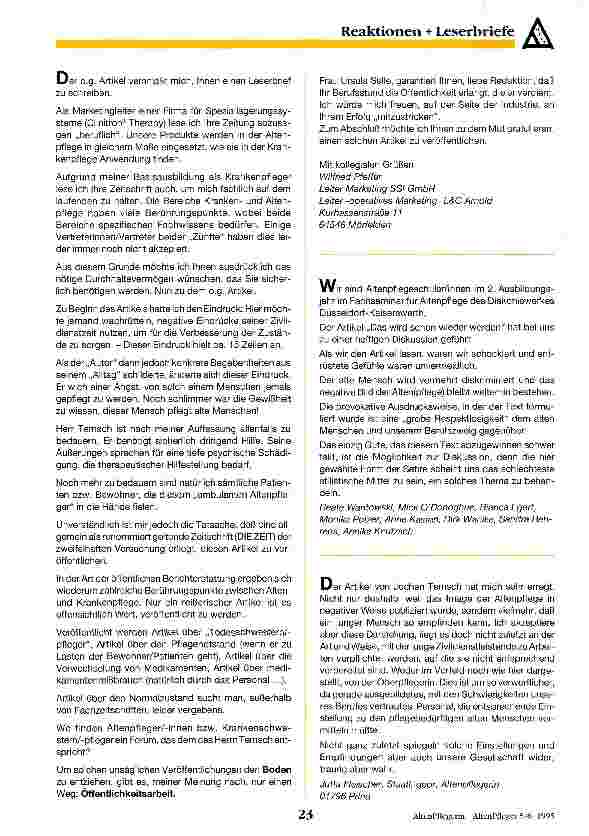 Vorschauseite 2: Das wird schon wieder werden Meine Patienten sind gelähmt, verkalkt, verkrebst, hirnschwündig, offen und fast tot
