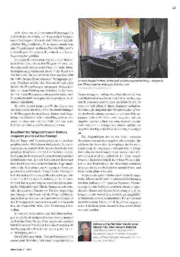 Vorschauseite 2: Die Pflegeoase vermeidet Isolation