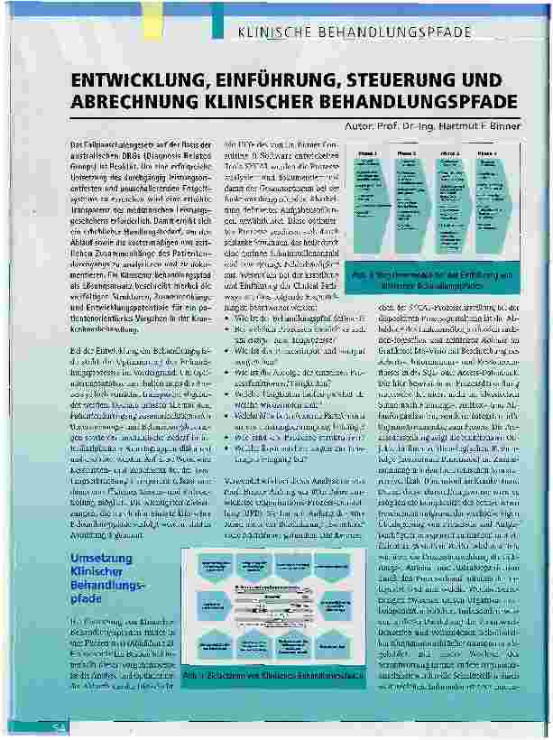 Vorschauseite 1: ENTWICKLUNG, EINFÜHRUNG, STEUERUNG UND ABRECHNUNG KLINISCHER BEHANDLUNGSPFADE
