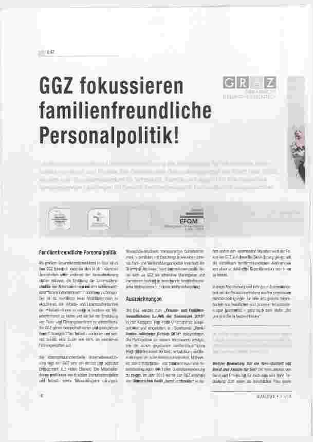 Vorschauseite 1: GGZ fokussieren familienfreundliche Personalpolitik!