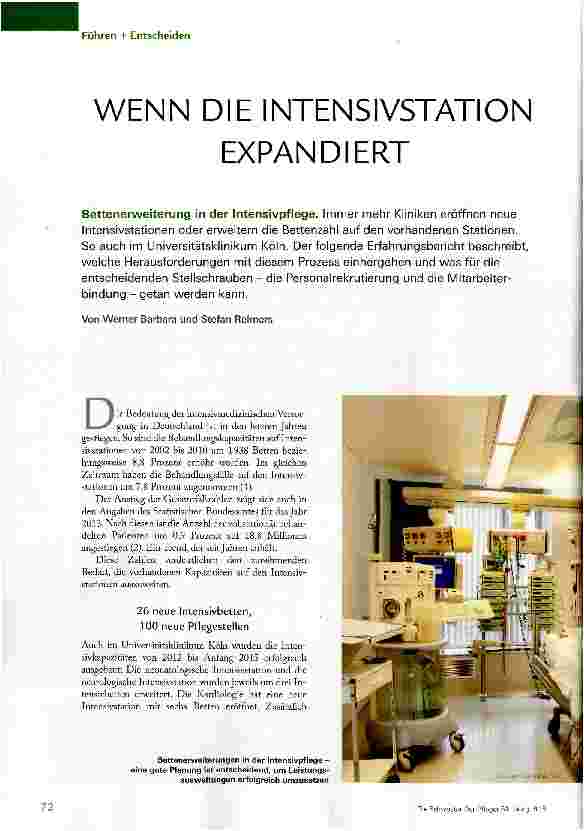 Vorschauseite 1: WENN DIE INTENSIVSTATION EXPANDIERT