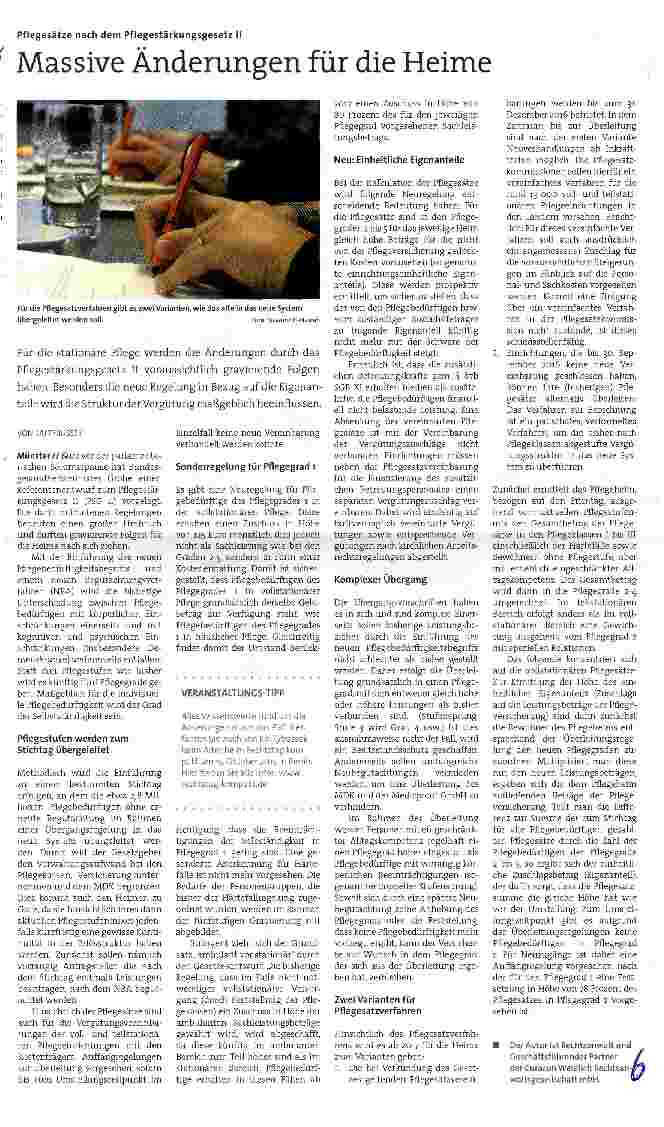 Vorschauseite 1: Massive Änderungen für die Heime