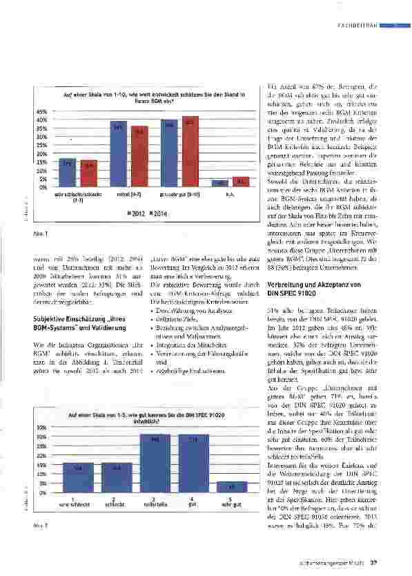 Vorschauseite 2: Wie sehen Unternehmen 2014 die Spezifikation DIN SPEC 91020?