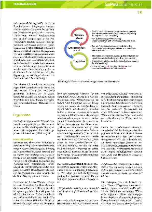 Vorschauseite 4: Eintritt ins Pflegeheim: Das Erleben der Ent-scheidung aus der Perspektive der Pflegeheim-bewohnerinnen und Pflegeheimbewohner