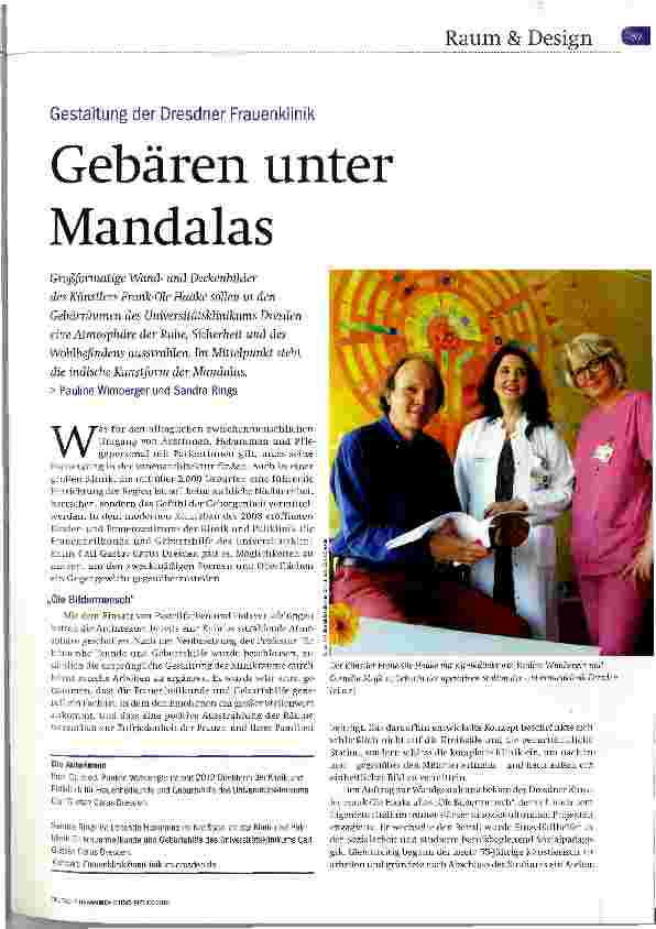 Vorschauseite 1: Gestaltung der Dresdner Frauenklinik Gebären unter Mandalas
