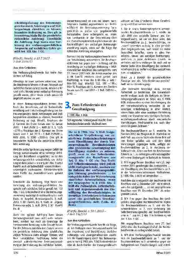 Vorschauseite 1: Zum Erfordernis der Genehmigung