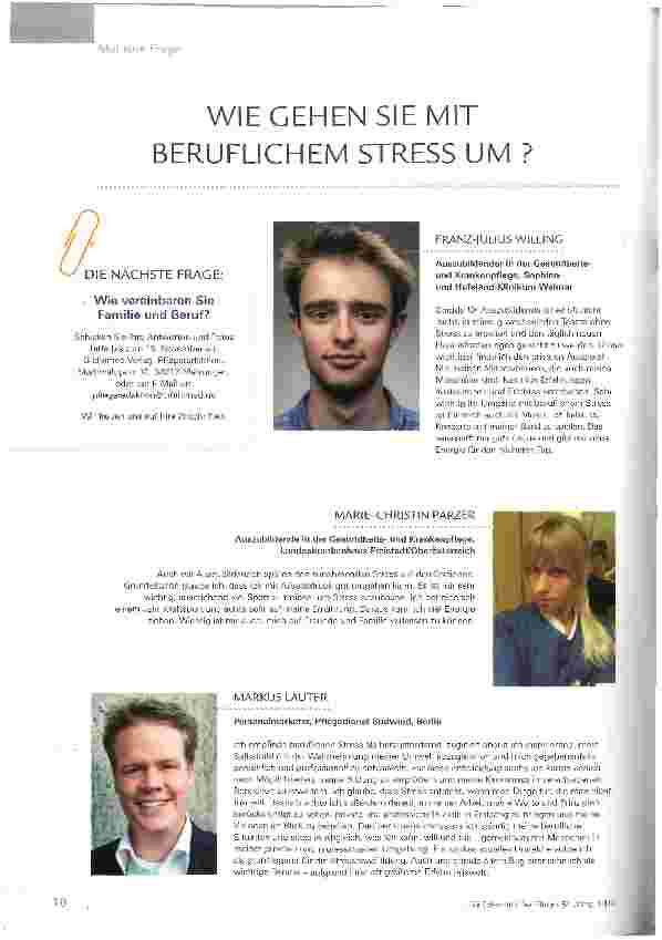 Vorschauseite 1: WIE GEHEN SIE MIT BERUFLICHEM STRESS UM ?