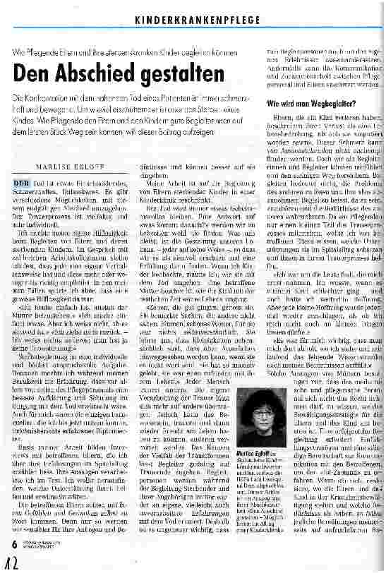 Vorschauseite 1: Den Abschied gestalten Wie Pflegende Eltern und ihre sterbenskranken Kinder begleiten können