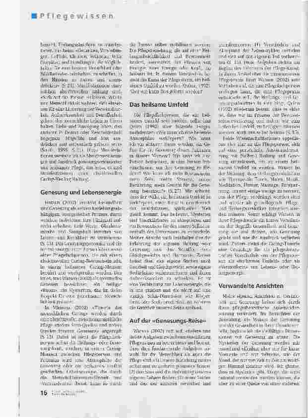 Vorschauseite 3: Tieferes Pflegebewusstsein ermöglicht tiefere Beziehungen