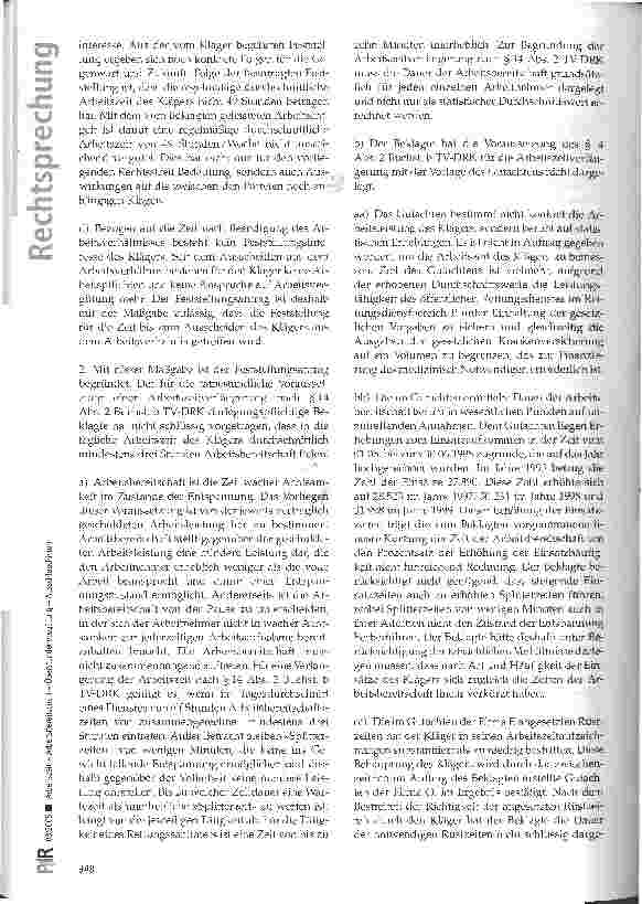 Vorschauseite 4: Arbeitszeit-Arbeitsbereitschaft -Überstundenvergütung Ausschlussfristen