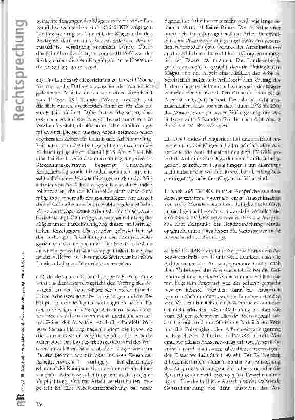 Vorschauseite 6: Arbeitszeit-Arbeitsbereitschaft -Überstundenvergütung Ausschlussfristen