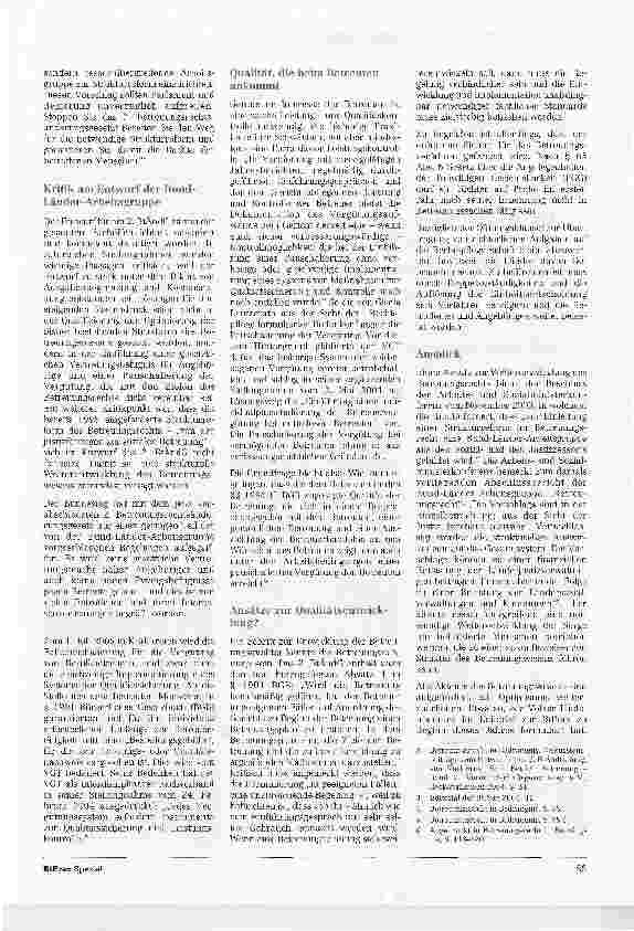 Vorschauseite 2: Prüfstein bleibt die QualitätDie Position des VGT zum 2. BtÄndG
