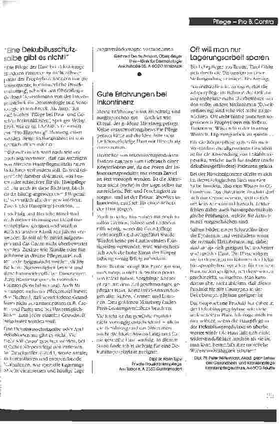 Vorschauseite 2: Hirschtalg zur Dekubitusprophylaxe? Pflege Pro & Contra