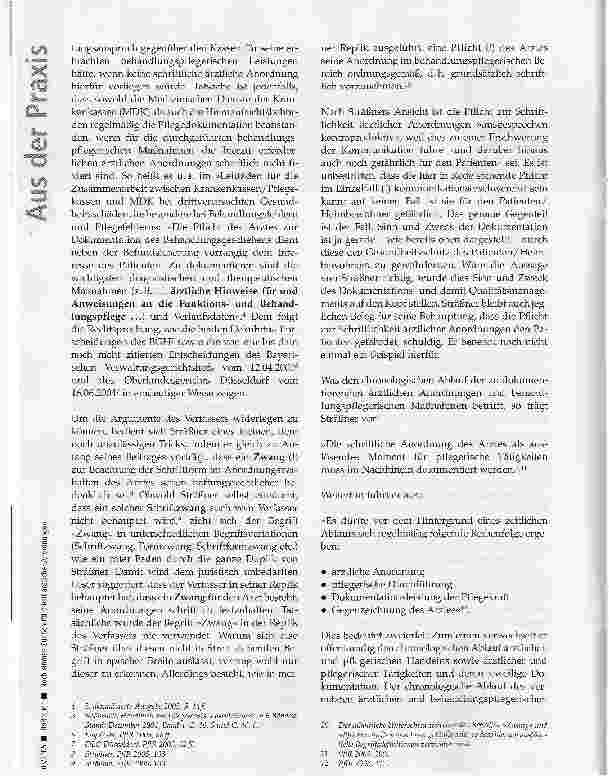 Vorschauseite 2: Noch einmal: Zur Anordnungsund Dokumentationsverantwortung des Arztes