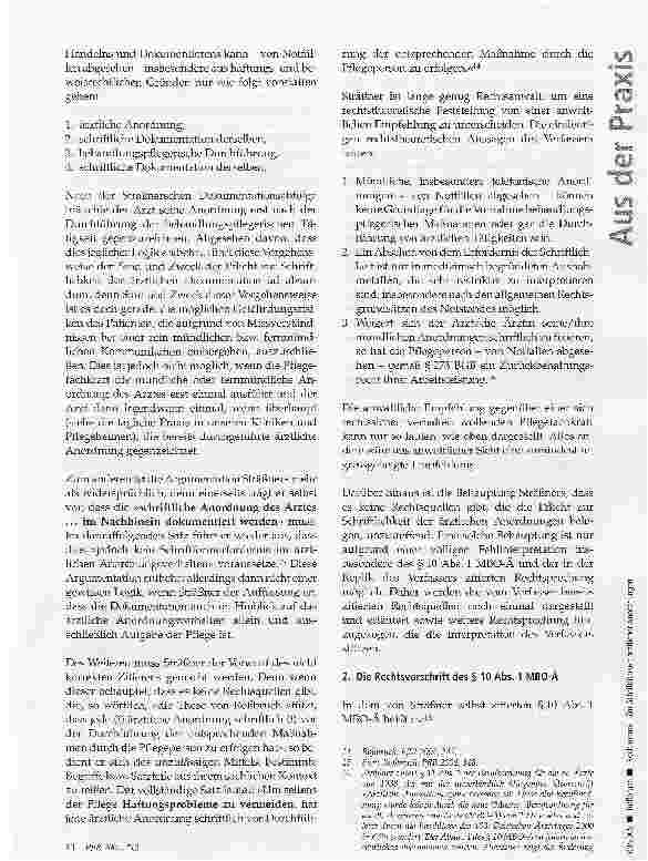 Vorschauseite 3: Noch einmal: Zur Anordnungsund Dokumentationsverantwortung des Arztes