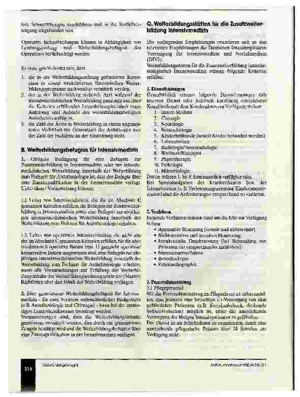 Vorschauseite 2: Erteilung einer Weiterbildungsbefugnis für das Fachgebiet AnästhesiologieEmpfehlungen der Deutschen Gesellschaft für Anästhesiologie und Intensivmedizin