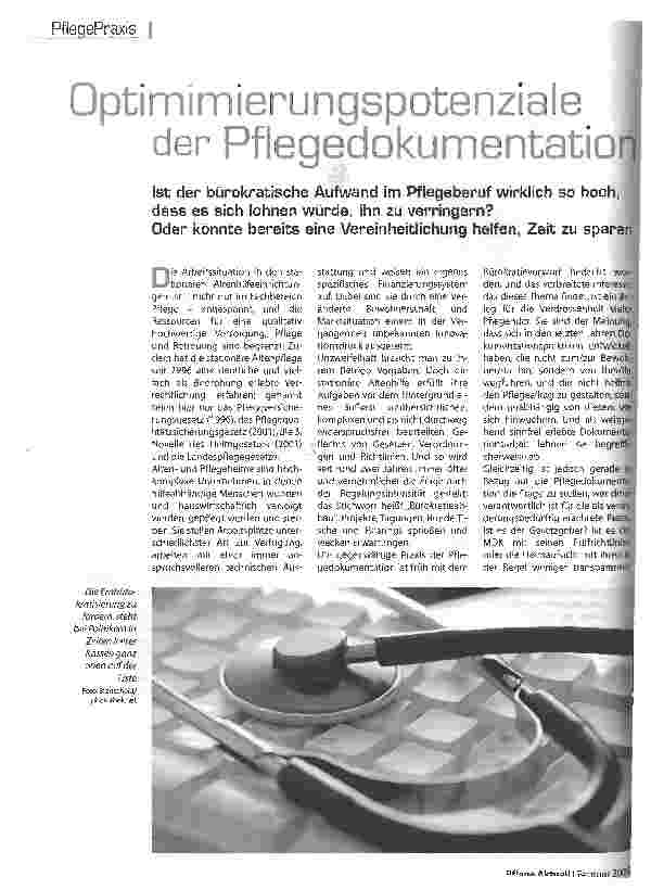 Vorschauseite 1: Optimierungspotenziale der Pfegedokumentation