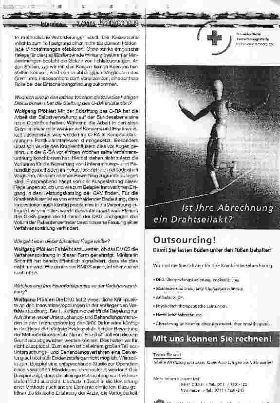 Vorschauseite 3: Weichenstellung im G-BA gegen die Krankenhäuser?