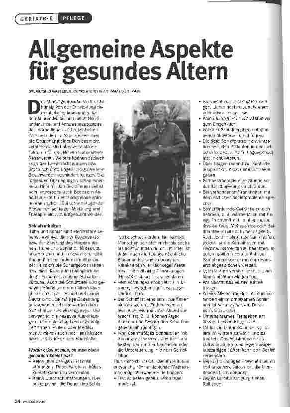 Vorschauseite 1: Allgemeine Aspekte für gesundes Altern