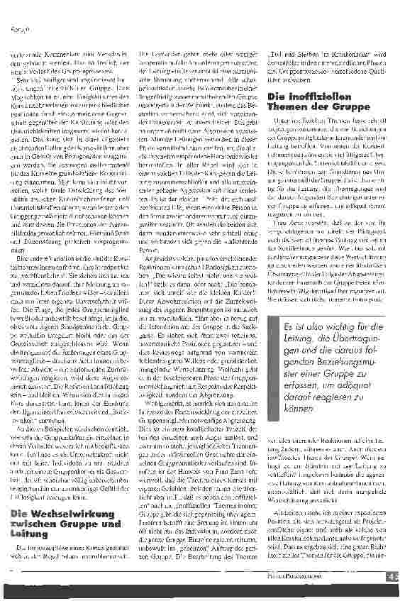 Vorschauseite 2: Pädagogik in der Krankenpflege - eine Frage der Haltung? Stellungnahme zum Artikel Non-direktive Pädagogik: Störungen im Unterricht von Jutta Zenz in Pflege Pädagogik 2/95