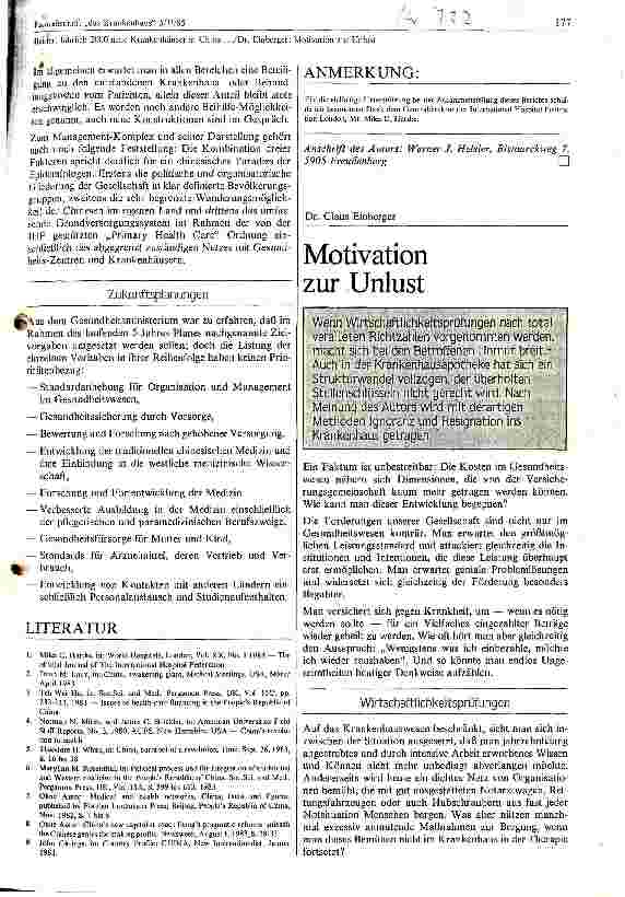 Vorschauseite 1: Motivation zur Unlust