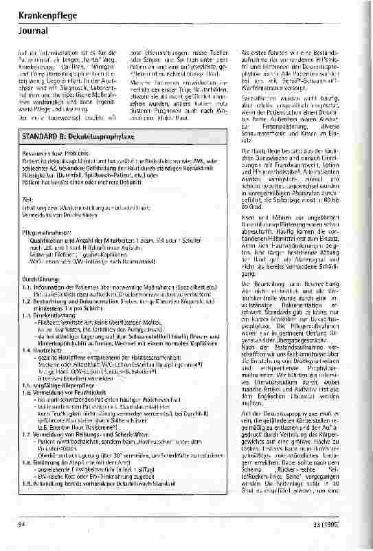 Vorschauseite 3: Standardisierte Dekubitusprophylaxe auf einer Chirurgischen Intensivstation u. differentialtherapeutische Überlegungen zum Einsatz spezieller Anti-Dekubitusbetten.
